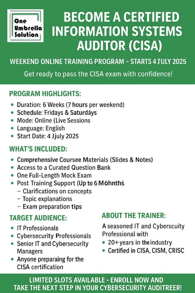 Become a Certified Information Systems Auditor (CISA)